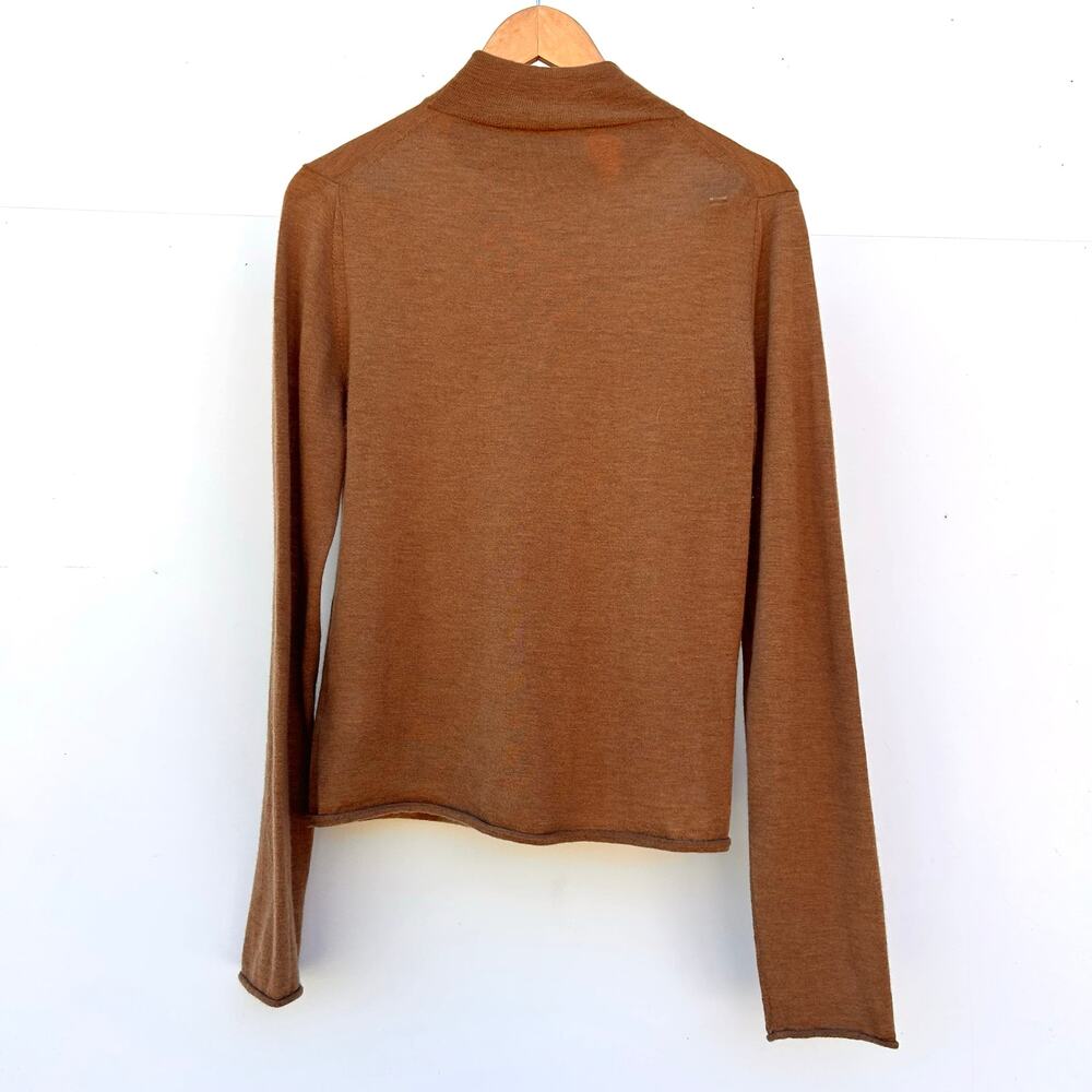 Guest In Residence Cashmere Base Layer Turtleneck Lightweight Thin Tan Camel XL - Picture 4 of 7